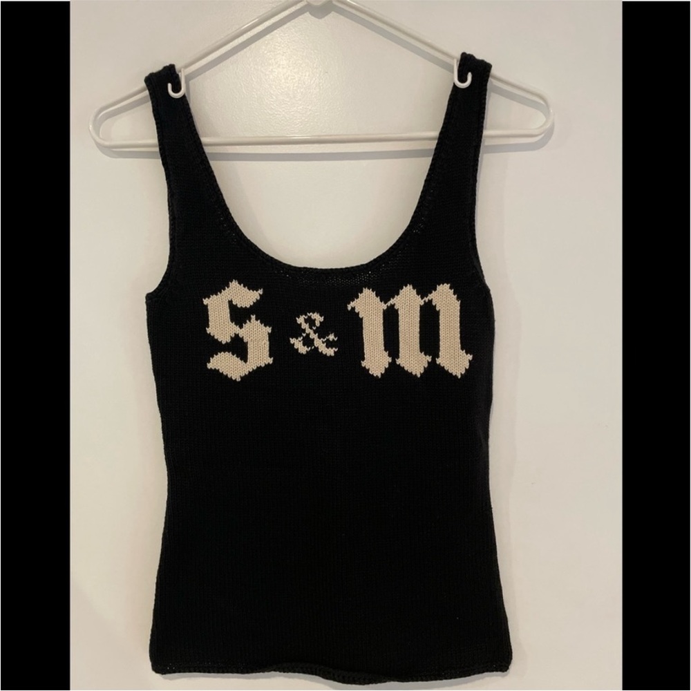 Betseyville by Betsey Johnson black/cream S & M knot tank. New w/tags. Sz S